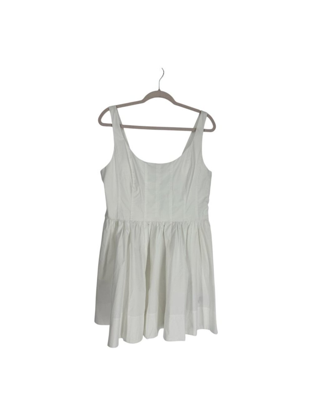 J.Crew White Dress 12 NWT Cotton Fit & Flare Smocked Babydoll Mini Dress Preppy